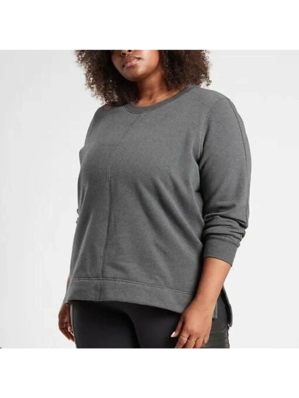 ATHLETA RETROPLUSH gray sweatshirt plus size 3X loungewear athleisure on the go
